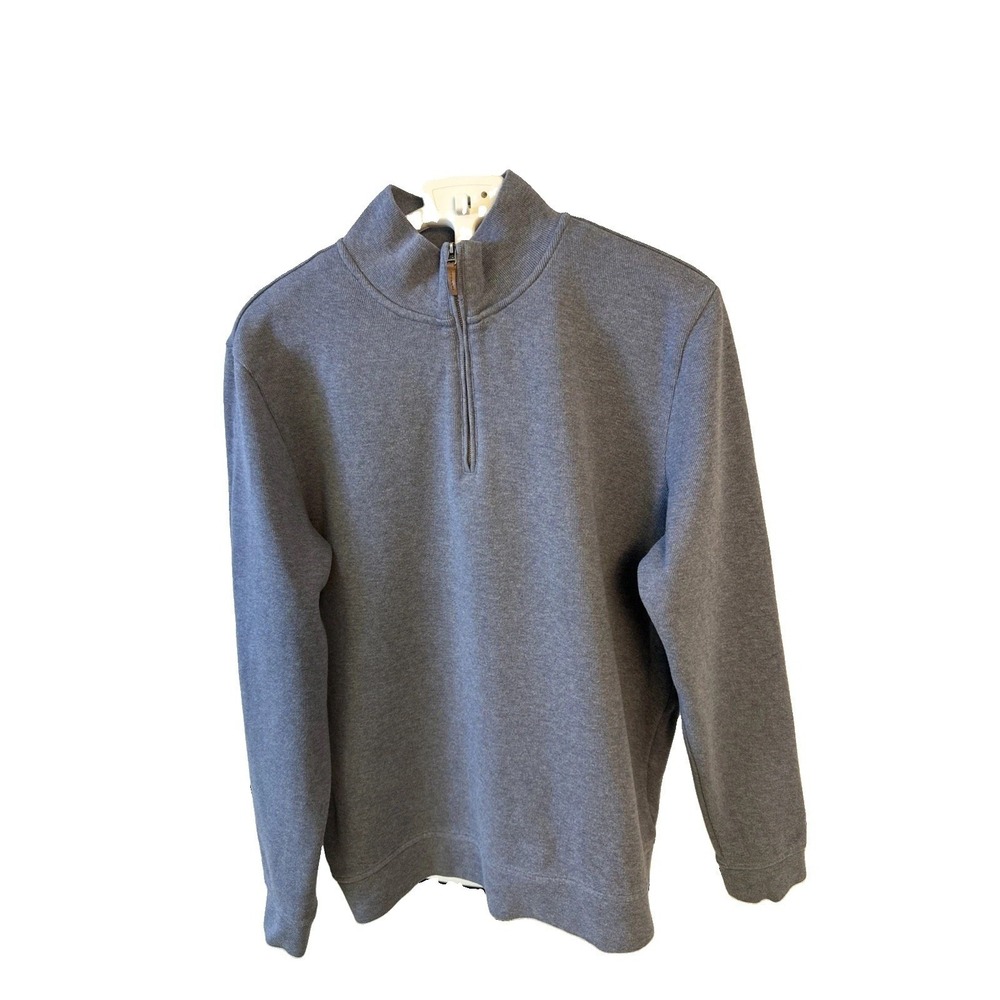 Nordstrom Men's Shop Pullover Men's Sz XL  Quarter Zip Light Blue Cotton Blend
